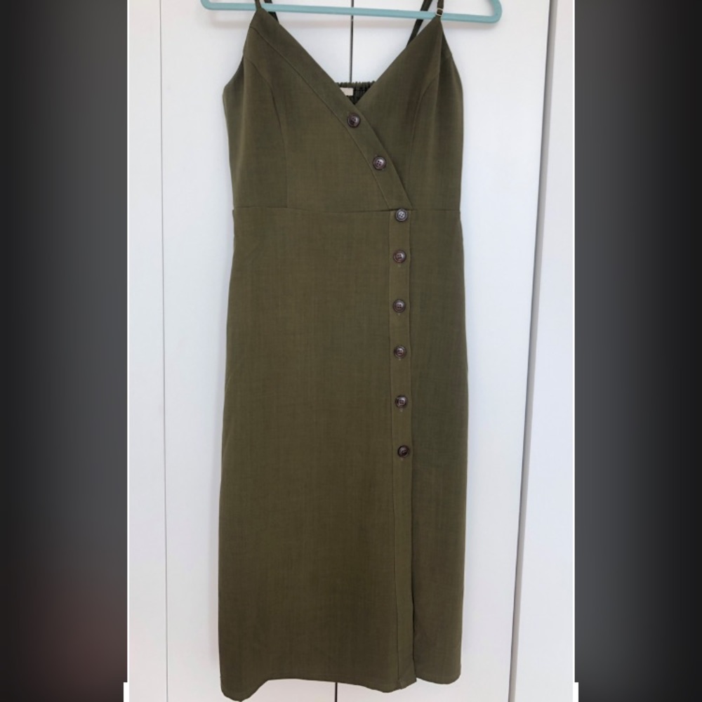 Olive Midi Summer Dress Sz M